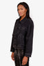 Balenciaga Black Flared Denim Jacket Size 34