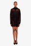 Norma Kamali Black Sheer Deep V Neck Mini Dress Size XS