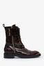 Louis Vuitton Burgundy Patent Leather Combat Boots Size 36