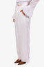 Anine Bing White Straight Leg 'Lou' Pleated Trousers Size 28