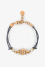 Christian Dior Gold Tone/Navy CD Cord Bracelet