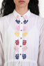 Carolina K White Cotton Embroidery Long Maxi Dress Size Small