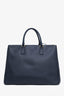 Prada Navy Saffiano Leather Large Double Zip Galleria Tote