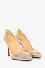 Christian Louboutin Gold Corneille 100 Pumps Size 36.5