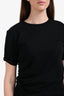 Victoria Beckham Black Cotton Ruched Top Size M