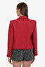 L'Agence Red Metallic Tweed Button Jacket Size 4