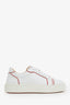 Christian Louboutin White Leather Red Trim Low Top Sneakers Size 35.5