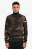 Moncler Grey/Camouflage Virgin Wool Turtleneck Sweater Size XXL Mens