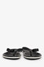 Louis Vuitton Black/White Rubber Monogram Logo Bow Flip Flops Size 36
