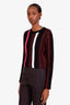 Proenza Schouler Black/Burgundy Striped Long Sleeve Size M