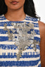 Sandro Blue Striped Embellished Crop Top Size 6