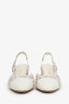 Pre-loved Chanel™ Tweed and Leather Interlocking CC Slingback Cap Toe Heels Size 37.5