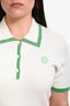 Sporty & Rich White/Green Contrast Wool Blend 'Hilary' Dress Size L