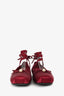 Christian Dior Burgundy Silk Scarlet D-Joy Ballerina Flats