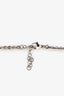 Pre-Loved Chanel™ 2019 Silver Tone Faux Pearl Interlocking CC Crystal Necklace