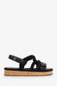 Pre-loved Chanel™ Black Lambskin Cord Dad Sandals Size 37