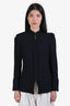 St. John Black Textured Zip Up Cardigan Size 8