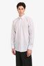 Valentino White/Blue Pinstripe Cotton Shirt Size 40 Mens