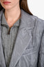 Y/Project Silver Mesh Padded Shoulder Blazer Size M