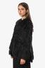 Comme des Garçons Black Faux Fur Peplum Jacket Size S