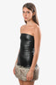 Cowboys of Habit Black Vegan Leather Fur Hem Mini Dress Size S