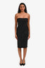Alexander Wang Black Crystal Logo Tube Midi Dress Size M