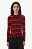 Simone Rocha Black/Red Pattern Button Down Top Size XS