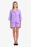 Smythe Purple Linen Shirt Shorts Set Size S+M