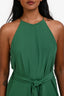 Tibi Green Silk Sleeveless Ruffle Jumpsuit Size 2