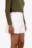 Valentino White Cotton V Gold Logo Shorts Size 42