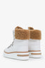 Hermès White Calfskin Woolskin Flocon Ankle Boots Size 39