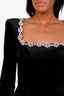 Nadine Merabi Black Velvet 'Kimberly' Mini Dress Size 6