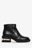 Nicholas Kirkwood Black Leather Faux Pearl Ankle Boots 38