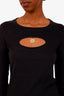 Pre-loved Chanel™ Black Cotton Long Sleeve with Gold Detail Top Estimated Size S