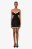 Shushu Tong Black Sequin Lace Trimmed Mini Dress Size 8