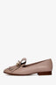 Valentino Blush Leather Uptown Fringe Loafers Size 35