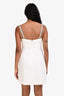 Self-Portrait White Satin Bow Detailed Mini Dress With Crystal Straps Size 4