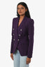 Veronica Beard Dark Purple Double Breasted Blazer Size 00