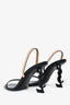 Saint Laurent Black/Nude Leather Opyum 85 Slingback Sandals Size 37
