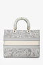 Christian Dior 2021 Grey Large Toile de Jouy Reverse Lady D-Lite Tote with Strap