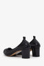 Pre-loved Chanel™ Black Leather Elastic Ballet Flat Heels Size 37.5