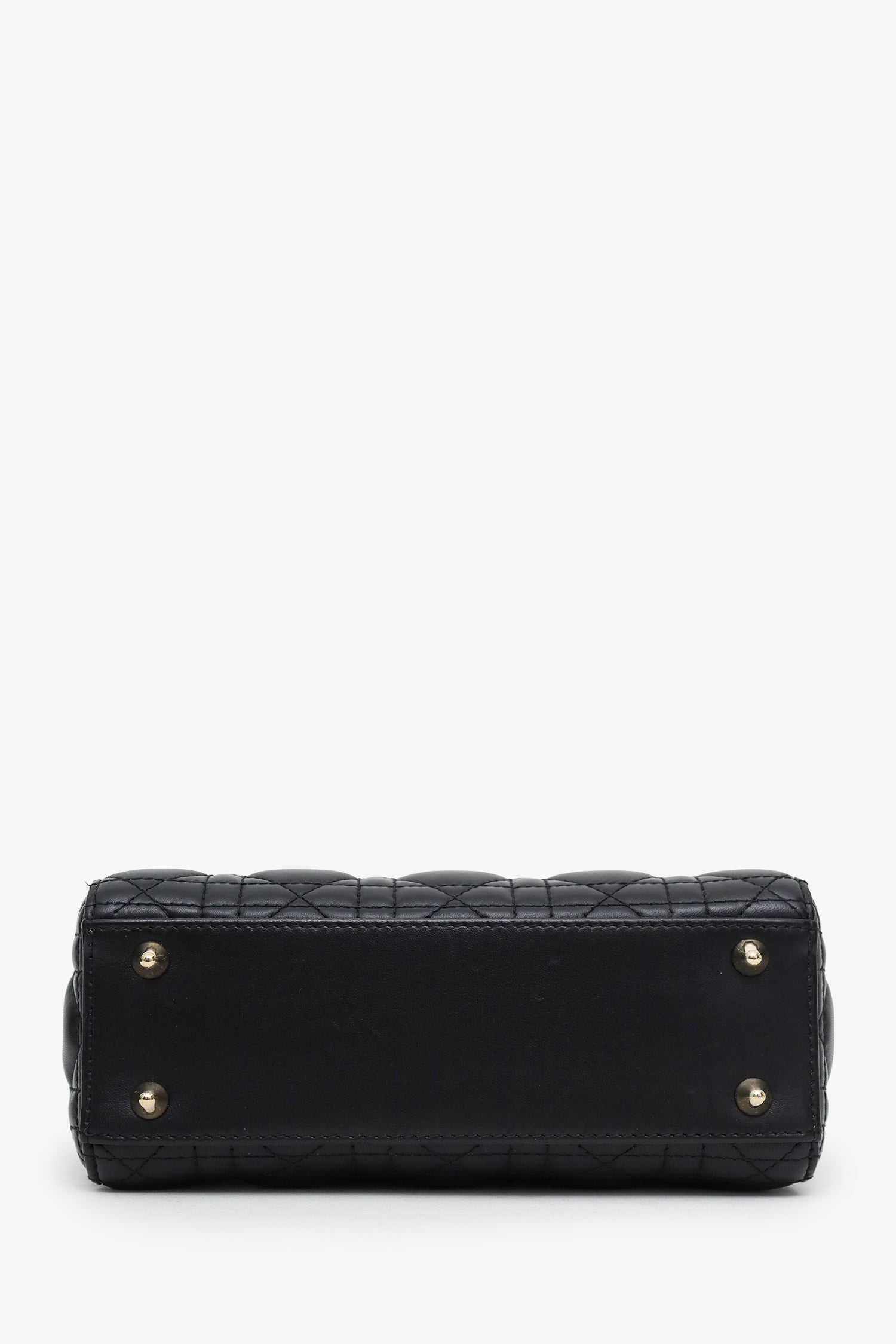 Christian Dior 2019 Black Leather Small Lady Dior Bag With Strap