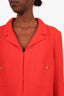 Pre-loved Chanel™ 99P Red Tweed Single Breasted Jacket Size 36