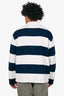 Ami Navy/White Striped Polo Long Sleeve Top Size XL Mens