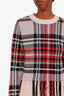 Chloe Multicolour Wool Cashmere Plaid Fringe Sweater Size XS