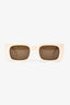 Celine Cream Rectangular Sunglasses with Crossbody Pouch