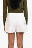 Valentino White Cotton V Gold Logo Shorts Size 42