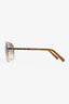 Louis Vuitton Gold Tone Metal Frame Aviator Sunglasses