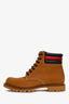 Gucci 2017 Brown Nubuck Sylvie Web Accent Suede Hiking Boots Size 9.5 Men's