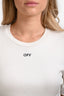 Off-White White Logo Ribbed Short Sleeve Top Size L